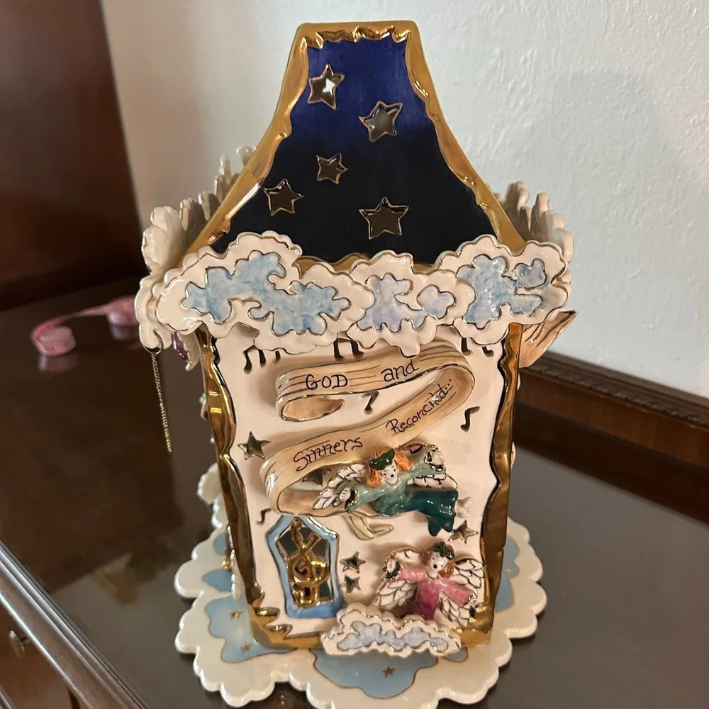 2003 Heather Goldminc Hark the‎ Herald Angels Sing Musical House Clayworks 15''
